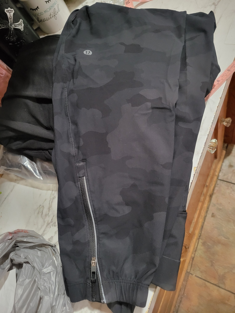 lululemon Black Camouflage Ankle-Zip Joggers